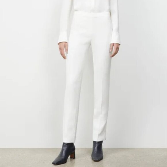 Lafayette 148 New York Bleecker Pant Straigth Office Trouser Ecru / Cloud White - Picture 1 of 14